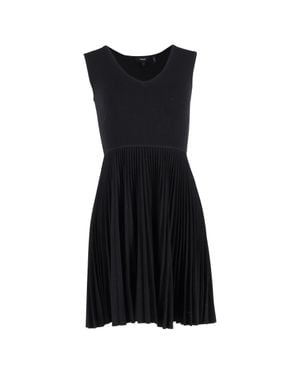 Theory Sleeveless Pleated Mini Combo Dress - Black