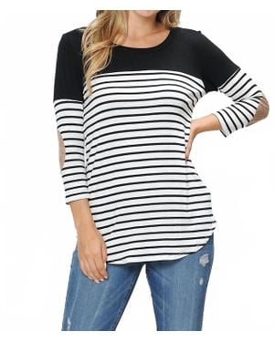 Magic Fit Stripe Top - Black