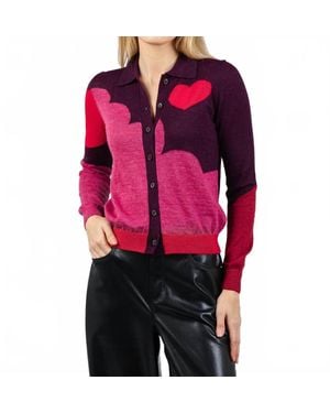 Mother Racquet Collared Cardigan