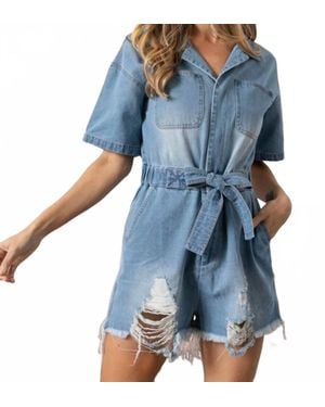 Bibi Debbie Denim Romper - Blue