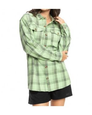 Roxy Let It Go Flannel Long Sleeve Shirt - Green