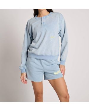 The Mayfair Group Sunny Days Are Coming Henley Sweatshirt - Blue