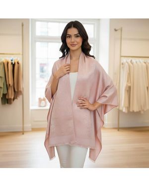 TRUEDAMES Paisley Pattern Pashmina Feel Draped Wrap Scarf - Pink