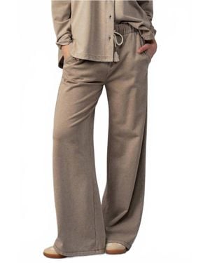 Urban Daizy Drawstring French Terry Pants - Brown