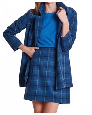 tyler boe Plaid Coat Jacket - Blue