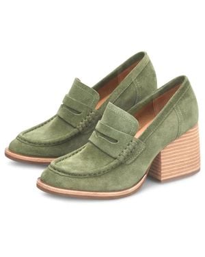 Kork-Ease Modeste Penny Loafers Usgreen Suede Block Heel Zogg1751