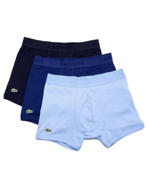 Lacoste Essentials Classic 3-Pack Cotton Trunks - Blue