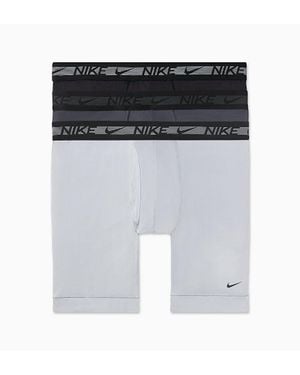Nike Ultra Stretch Micro Long Leg Boxer Brief 3 Pack Srt517 - Gray