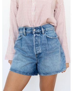 Agolde Lyonne Paperbag Waist Jean Short - Blue