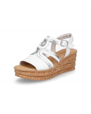 Gabor Nappa Satin Wedge Sandals - White