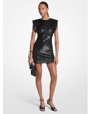 Michael Kors Sequined Knit Mini Dress - Black