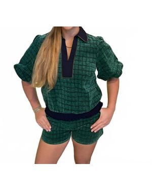 Voya Textured Croc Top - Green