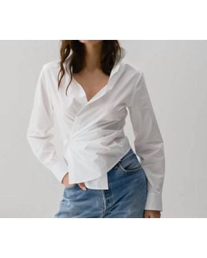CISSA Crossover Fitted Paper Cotton Shirt - Gray