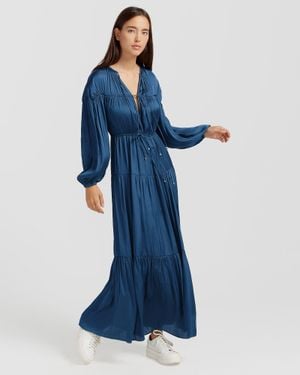Belle & Bloom Window Seat Tiered Maxi Dress - Blue