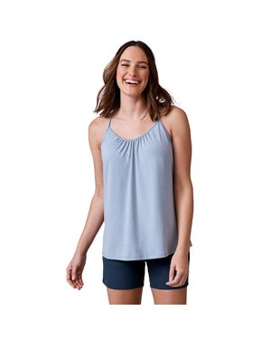 Free Country Microtech Chill B Cool V-Neck Built-In Bra Cami Top - Blue