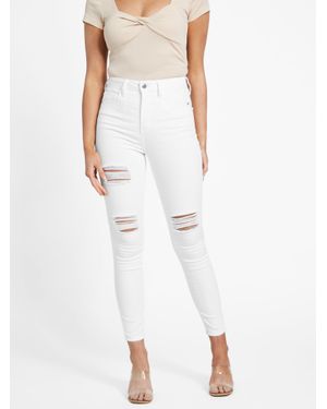 Guess Simmone High-Rise Destroyed Skinny Jeans - White