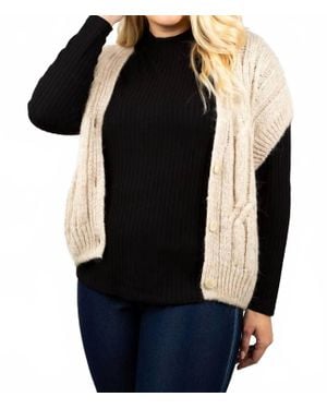 Summum Airy Alpaca Knit Sleeveless Cardigan - Black