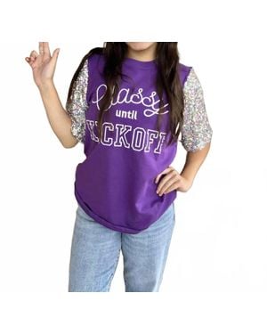 Layerz Clothing Classy Until Kickoff Top - Purple
