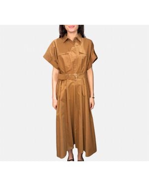 Suncoo Cristal Shirtwaist Maxi Dress - Brown