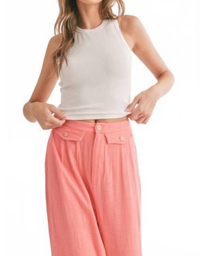 Sadie & Sage Marshmallow Racerback Crop Tank - Red