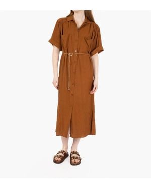 Sessun Sofia Midi Shirt Dress - Brown