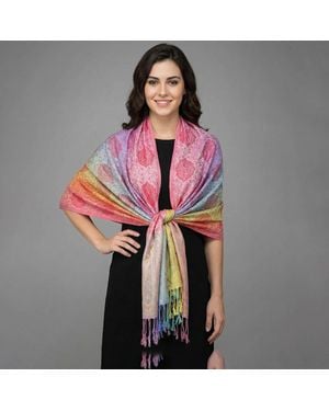 TRUEDAMES Ornate Paisley Pattern Pashmina Shawl Scarf - Pink