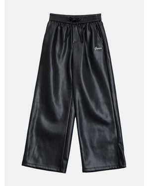 Guess Joy Faux-Leather Wide-Leg Pants (7-14) - Black