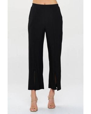 Last Tango Front Slit Crop Pants - Black