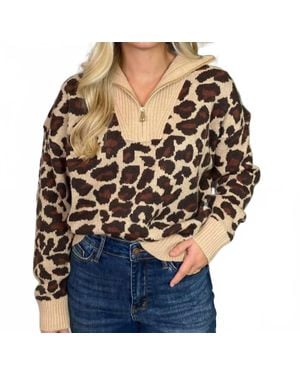 Umgee Quarter Zip Sweater - Black