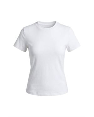 Elle Grey Soft Lyocell Crew Tee Shirt - White