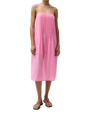 Pistola Vittoria Pleated Midi Dress - Pink