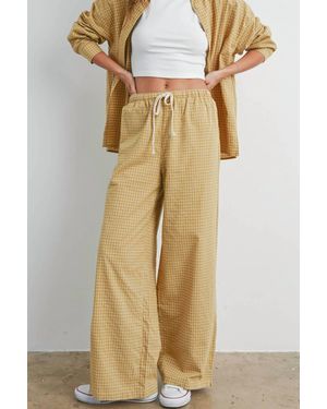 Buttermelon Amy Micro Check Pants - Natural