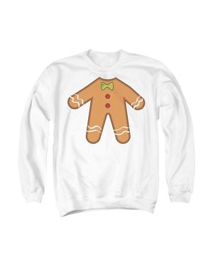 Gildan Christmas Gingerbread Adult Crewneck Sweatshirt Sweater - White