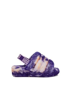 UGG Fluff Yeah 1122554-Vngh Slide Slipper Night Marble Sheepskin - Purple