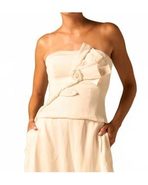 JBQ Florence Strapless Bow Detail Top - Natural