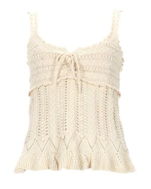 Isabel Marant Knitted Scoop Neck Top - Natural