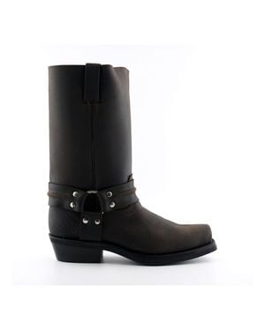 Grinders Western High Leather Boots- Renegade Hi - Black