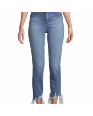 J Brand Ruby High Rise Cropped Raw Hem Jeans - Blue