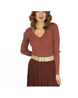 Grace & Mila Saturnin Ribbed Sweater - Red