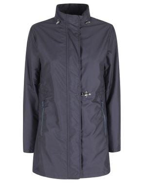 Fay Baltic New Virginia High-Neck Drawstring Polyester Jacket - Blue