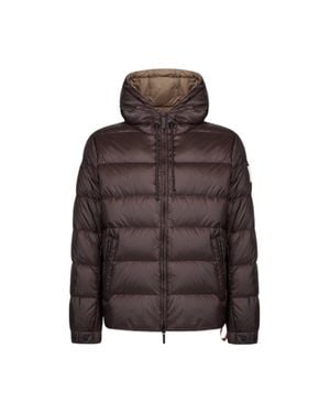 AFTER LABEL Verbier Short Quilted Glossy Nylon Down Jacket - Brown