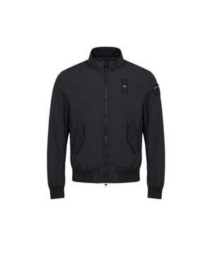 Blauer Polyamide Bomber - Blue