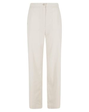 Department 5 Butter Charm Elastic-Back Cotton Palazzo Pants - White