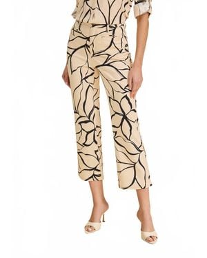 Fdj Suzanne Printed Boot Crop Pants - Natural