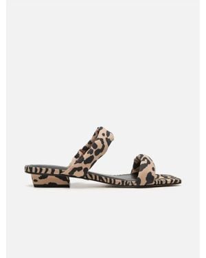 Carrano Leopard Flat Sandals - White