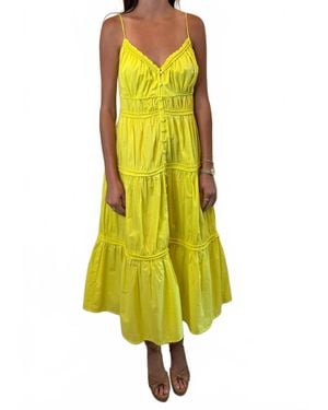 Sea Camden Cotton Poplin Tank Midi Dress - Yellow