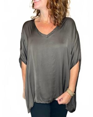 Sofia Collections Justin Silk Top - Gray