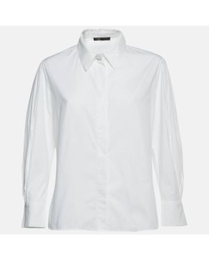 Maje Cotton Puff Sleeve Shirt - White