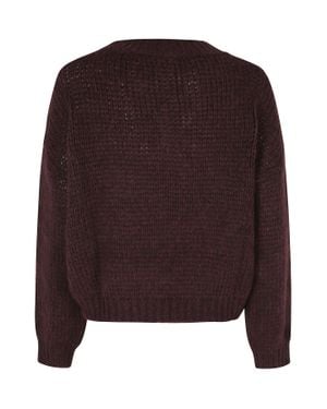 Roberto Collina Bordeaux V-Neck Sweater With Ribbed Trim By - Brown
