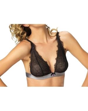 Felina Bow Satine Triangle Bra - Black